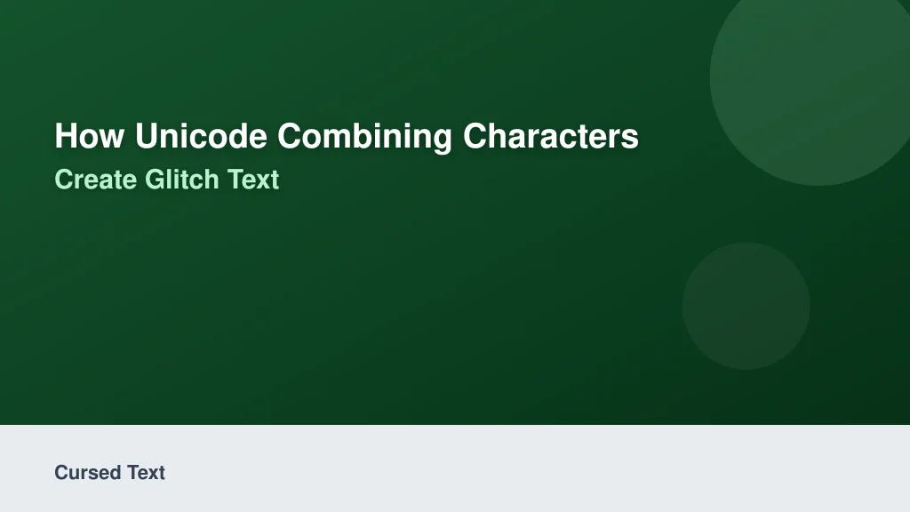 How Unicode Combining Characters and Diacritics Create Glitch Text