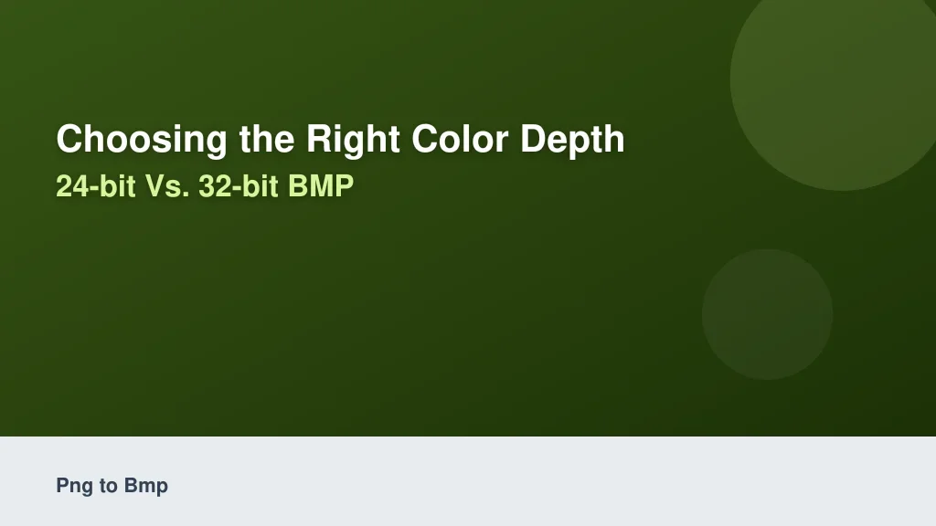 Choosing the Right Color Depth: 24-Bit vs. 32-Bit BMP
