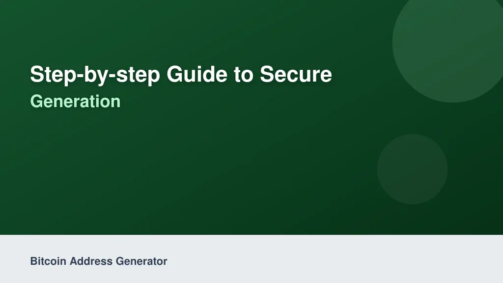 Step-by-Step Guide to Secure Offline Address Generation