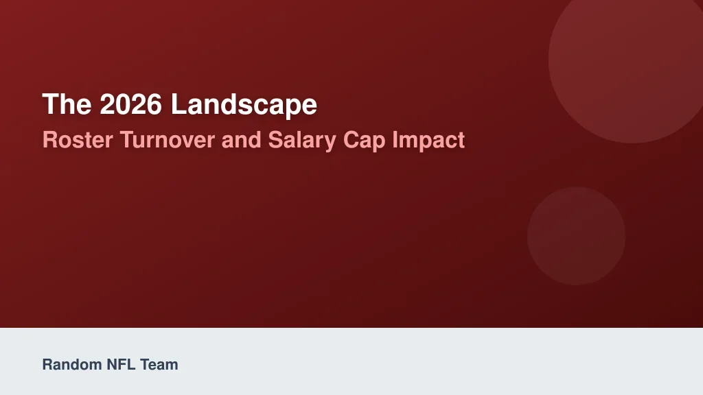 The 2026 Landscape: Roster Turnover and Salary Cap Impact