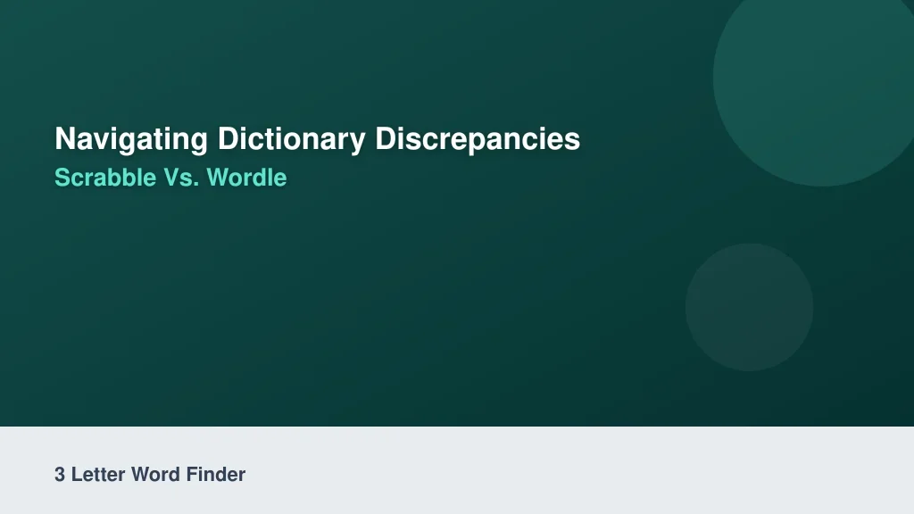 Navigating Dictionary Discrepancies: Scrabble vs. Wordle