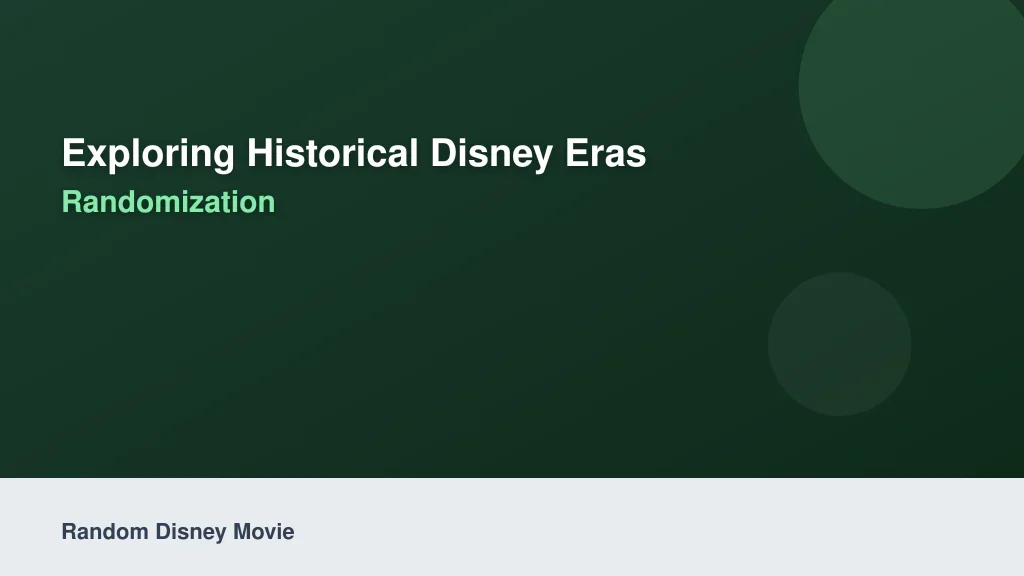 Exploring Historical Disney Eras Through Randomization