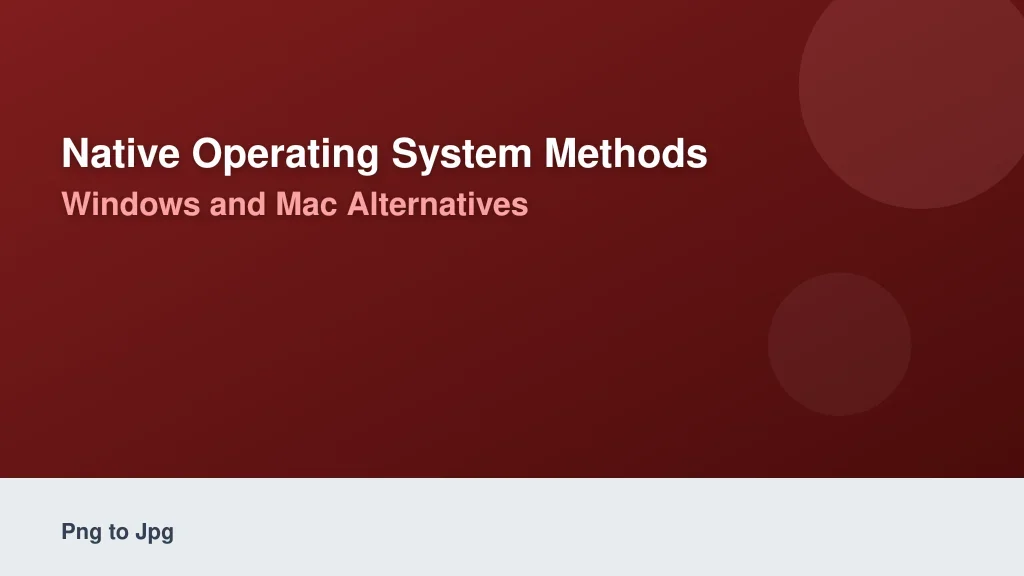 Native Operating System Methods: Windows and Mac Alternatives