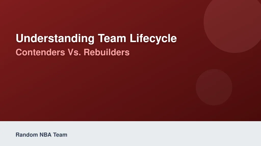 Understanding Team Lifecycle: Contenders vs. Rebuilders