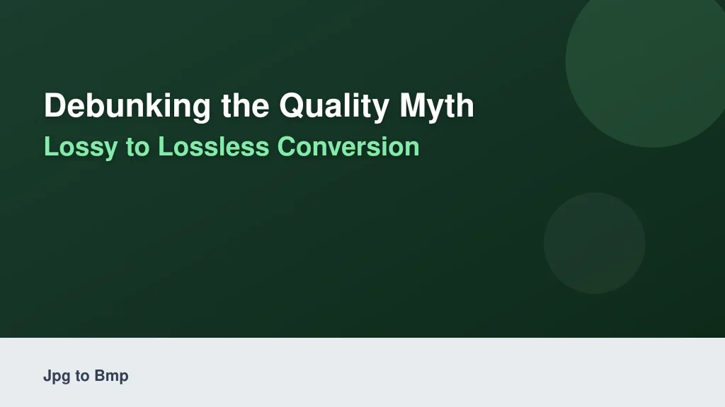 Debunking the Quality Myth: Lossy to Lossless Conversion