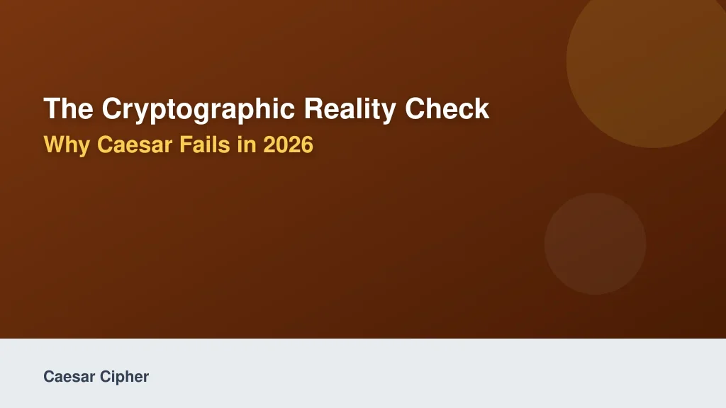 The Cryptographic Reality Check: Why Caesar Fails in 2026