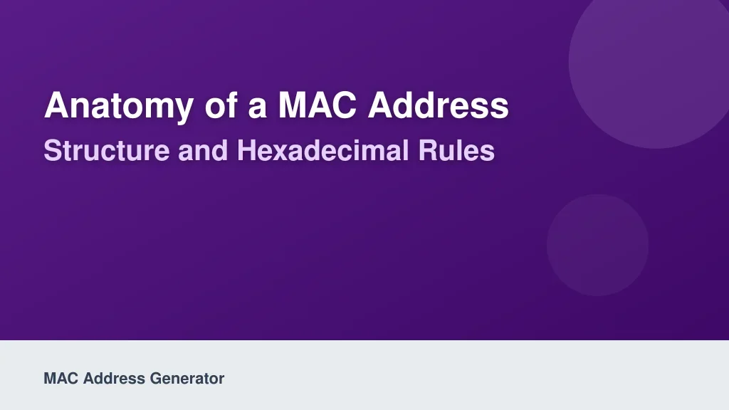 Anatomy of a MAC Address: Structure and Hexadecimal Rules