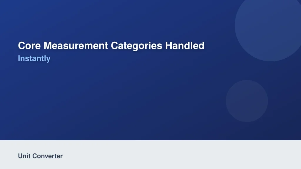 Core Measurement Categories Handled Instantly