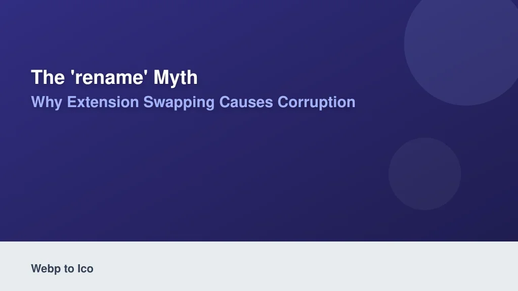 The 'Rename' Myth: Why Extension Swapping Causes Corruption