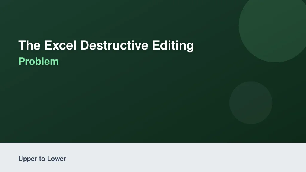 The Excel Destructive Editing Problem