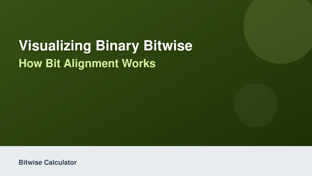 Visualizing Binary Bitwise Operations: How Bit Alignment Works