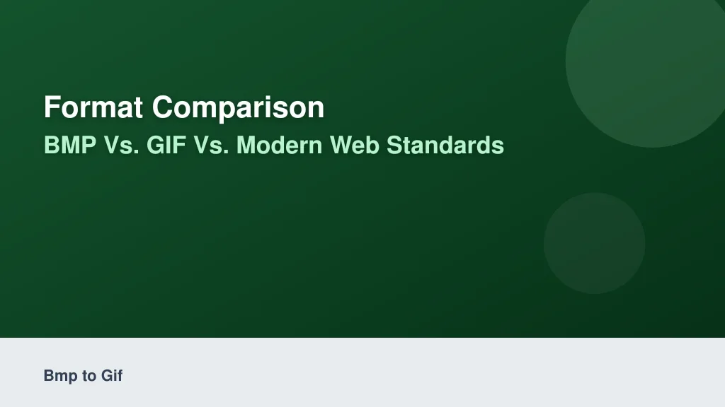 Format Comparison: BMP vs. GIF vs. Modern Web Standards