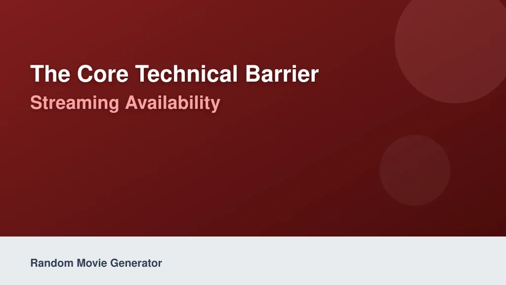 The Core Technical Barrier: Streaming Availability