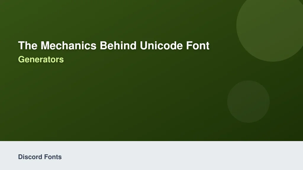 The Mechanics Behind Unicode Font Generators