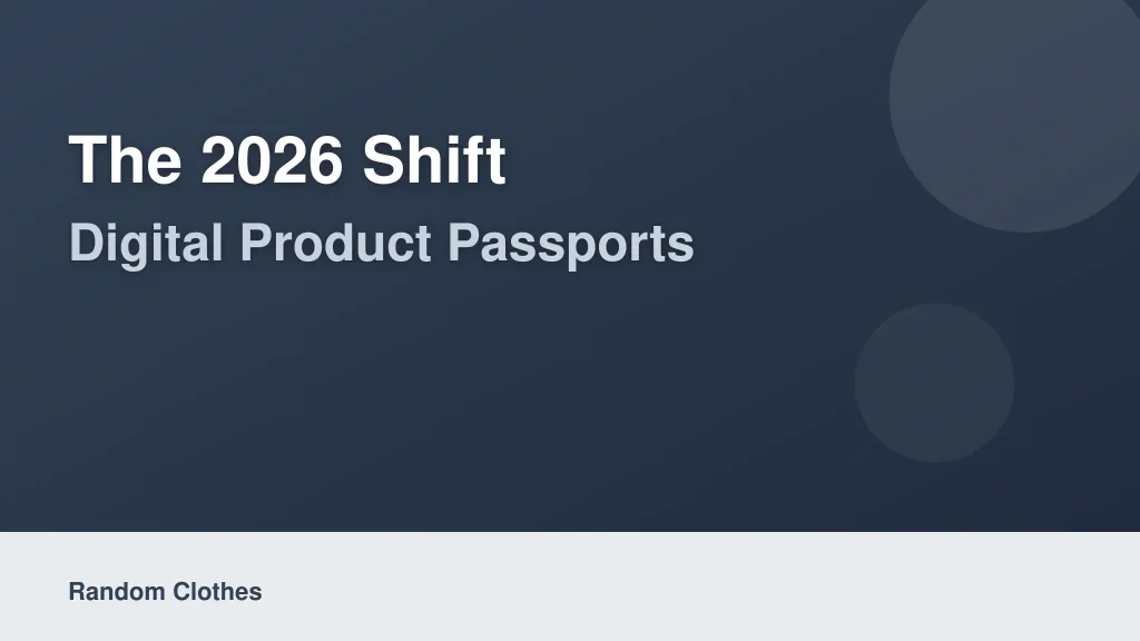 The 2026 Shift: Digital Product Passports