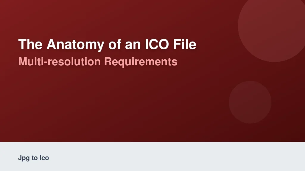 The Anatomy of an ICO File: Multi-Resolution Requirements