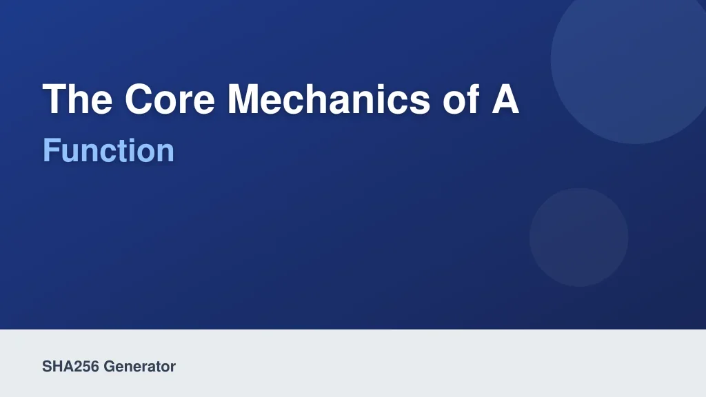The Core Mechanics of a Cryptographic Hash Function