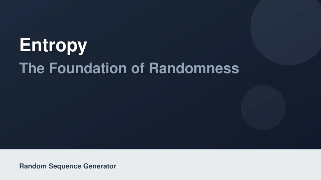 Entropy: The Foundation of Randomness