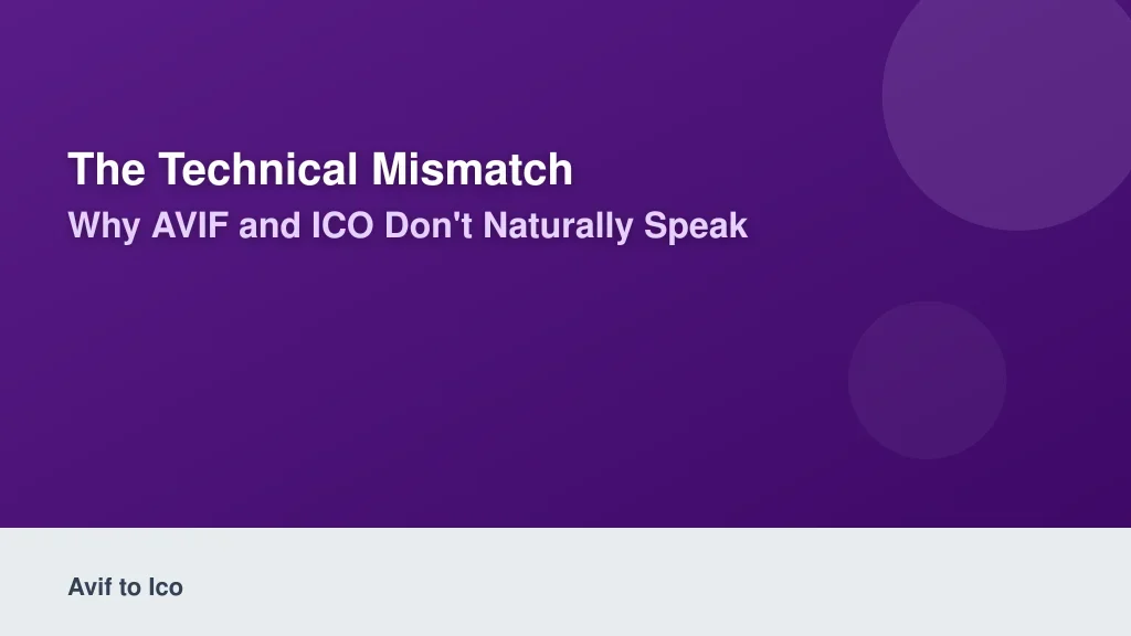 The Technical Mismatch: Why AVIF and ICO Don't Naturally Speak
