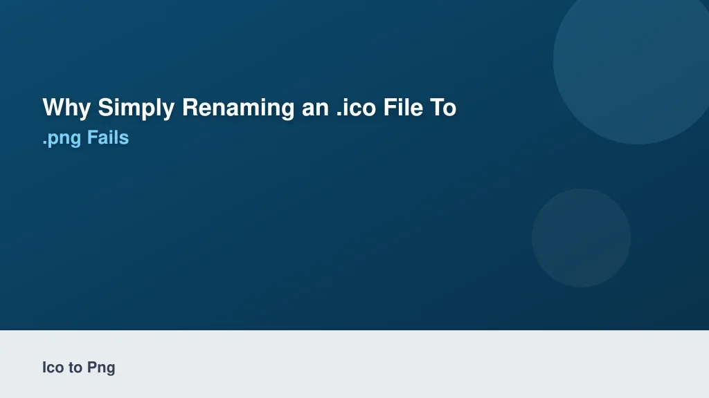 Why Simply Renaming an .ico File to .png Fails