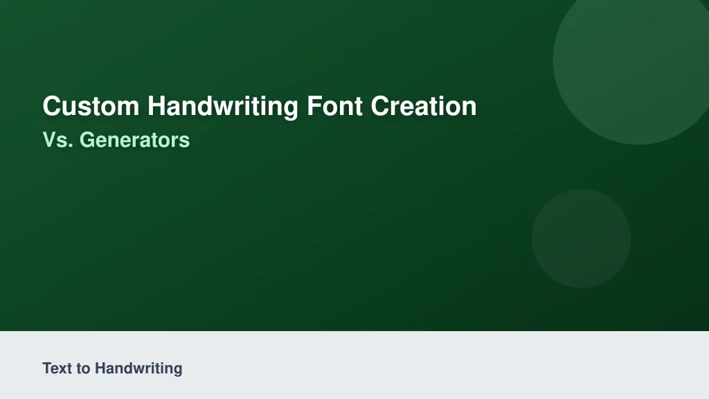 Custom Handwriting Font Creation vs. Generators