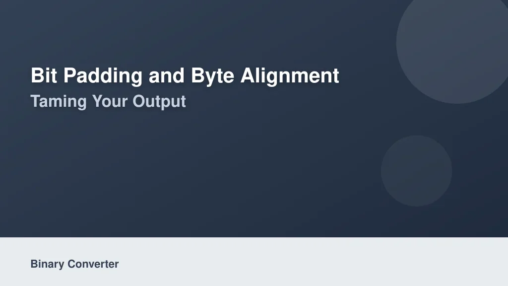 Bit Padding and Byte Alignment: Taming Your Output
