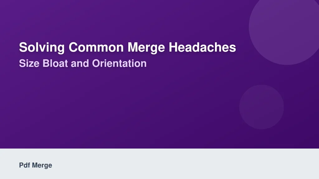 Solving Common Merge Headaches: Size Bloat and Orientation