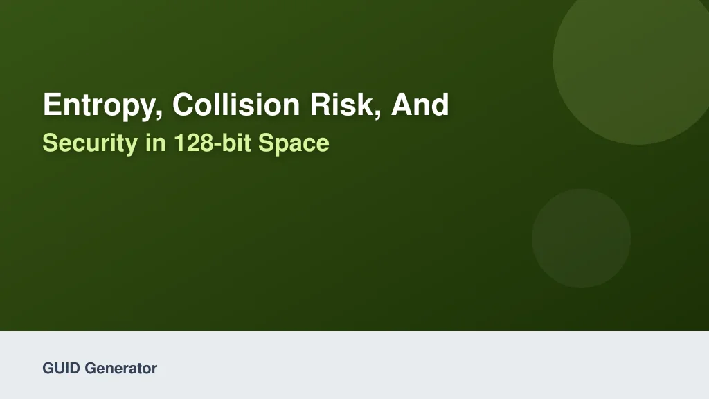 Entropy, Collision Risk, and Cryptographic Security in 128-Bit Space