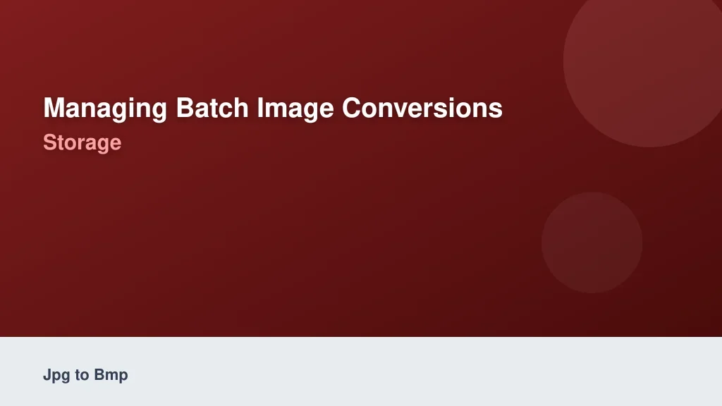 Managing Batch Image Conversions Without Losing Storage