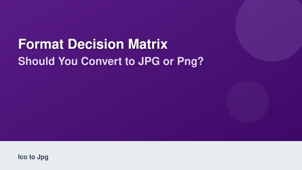 Format Decision Matrix: Should You Convert to JPG or PNG?