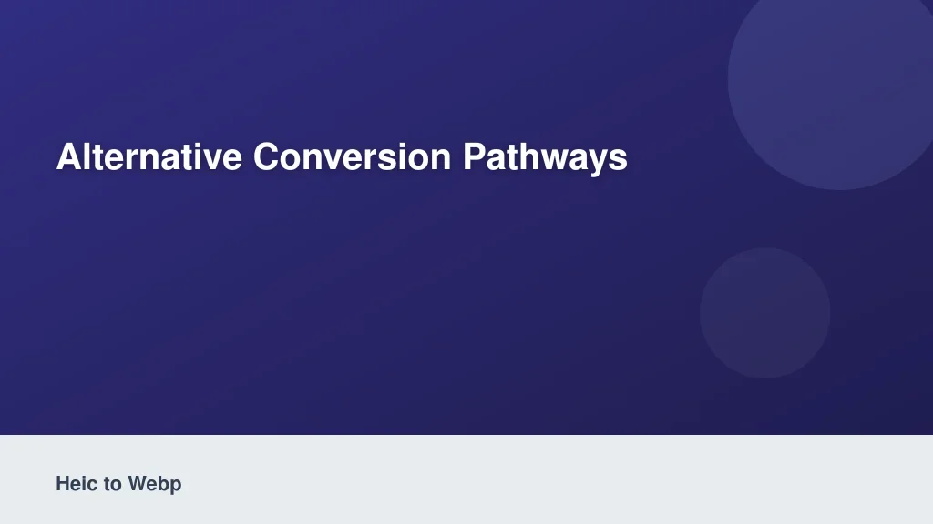 Alternative Conversion Pathways