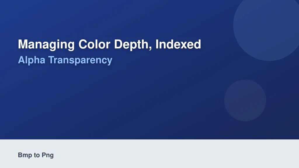 Managing Color Depth, Indexed Palettes, and Alpha Transparency