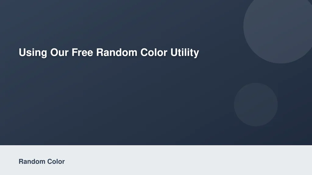 Using Our Free Random Color Utility