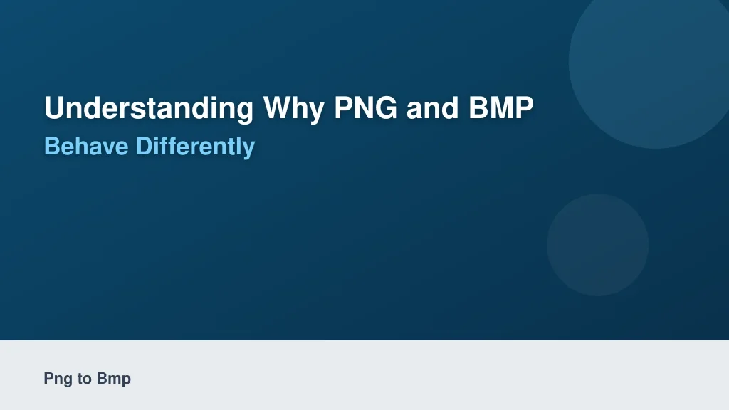 Understanding Why PNG and BMP Behave Differently