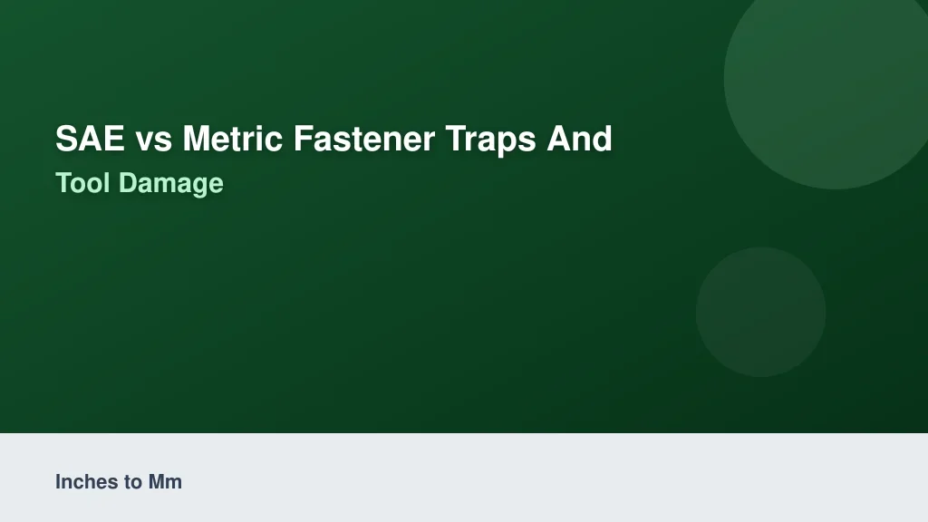SAE vs Metric Fastener Traps and Tool Damage