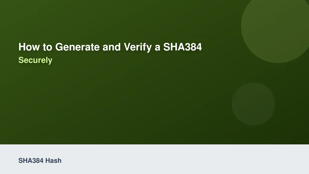 How to Generate and Verify a SHA384 Hash Online Securely
