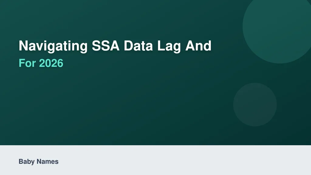 Navigating SSA Data Lag and Real-Time Trends for 2026